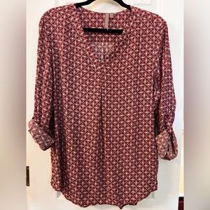 Brina & Em - XL long sleeve women’s top in red